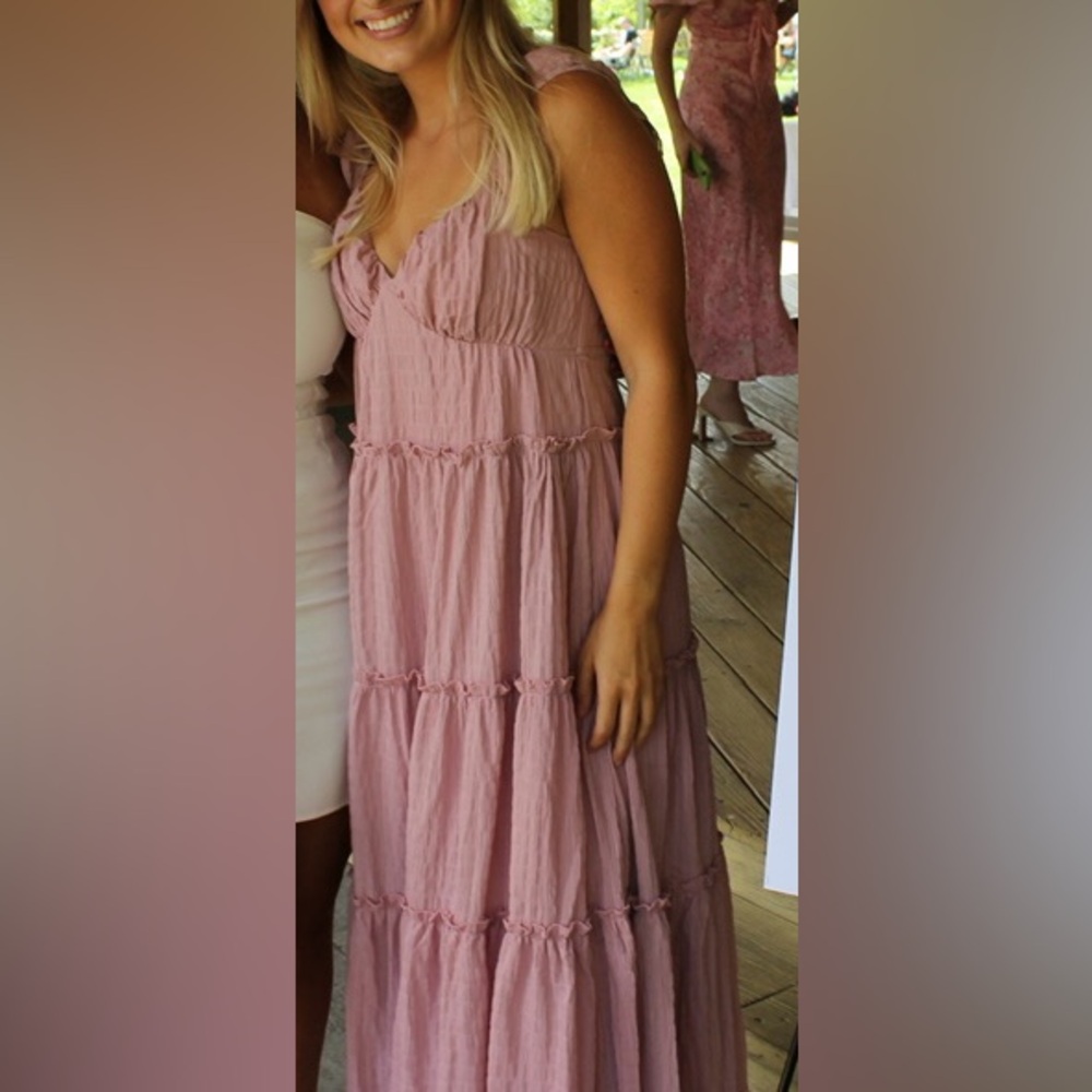 Versona Pink Tiered Maxi Dresses